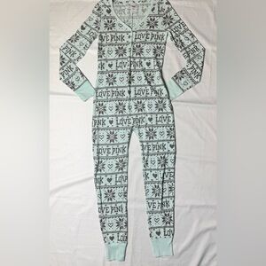VICTORIA'S SECRET PINK Women's Thermal Mint Green Long One Piece MEDIUM
